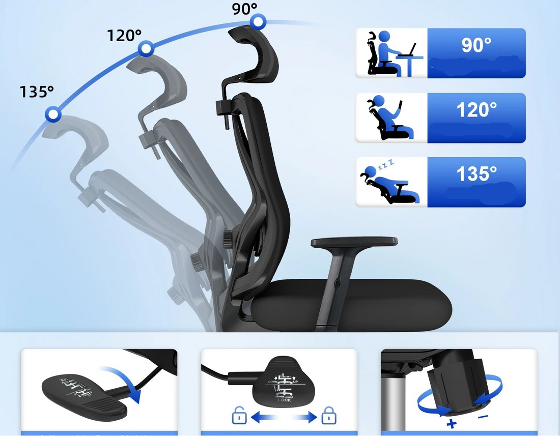 Chaise de bureau robuste inclinable - vente privée 14:193;200007763:201336101
