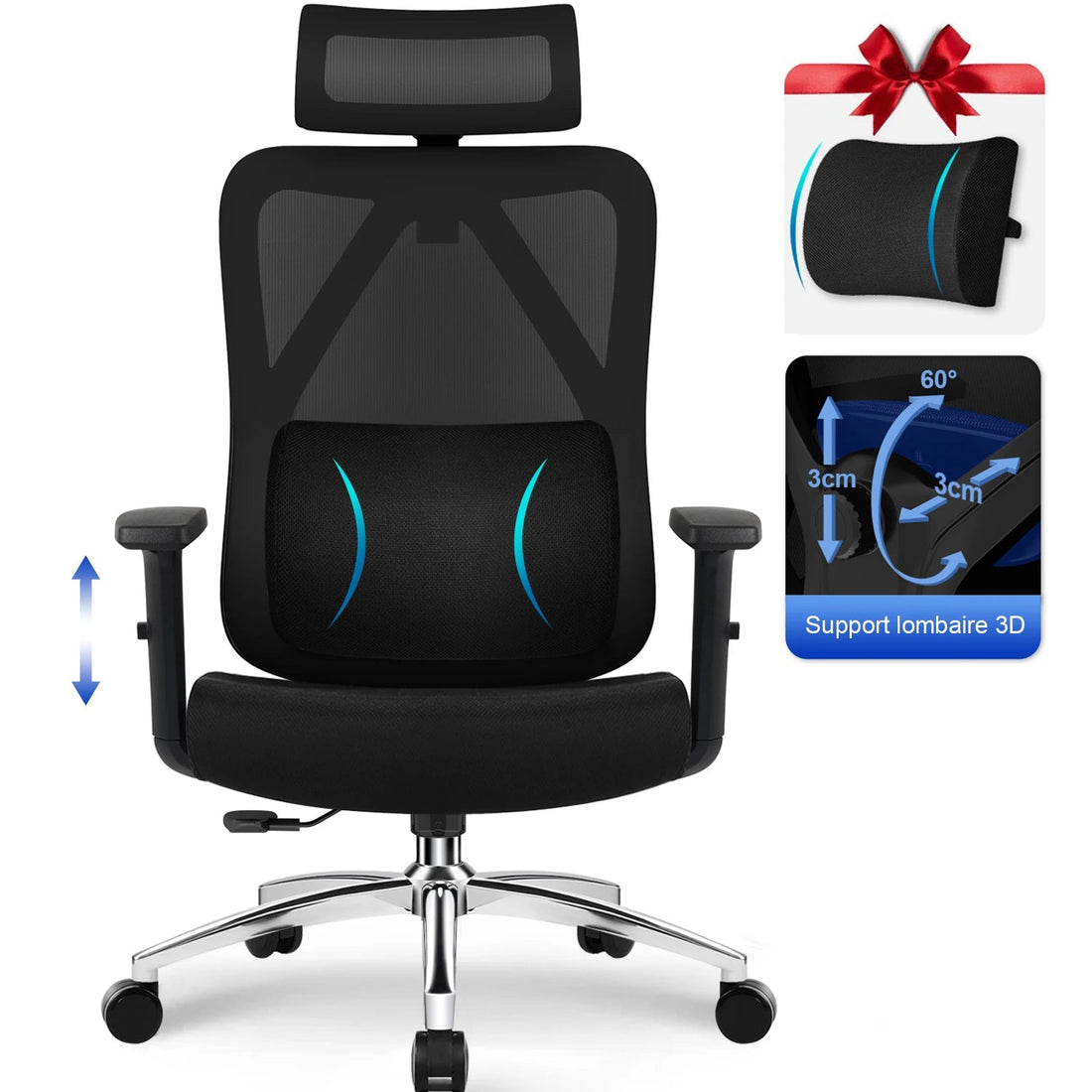 Chaise de bureau robuste inclinable - vente privée 14:193;200007763:201336101