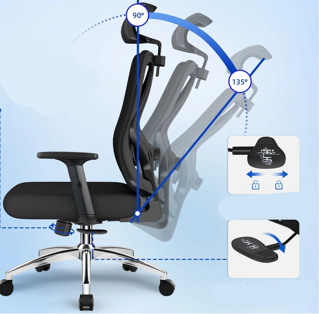 Chaise de bureau robuste inclinable - vente privée 14:193;200007763:201336101