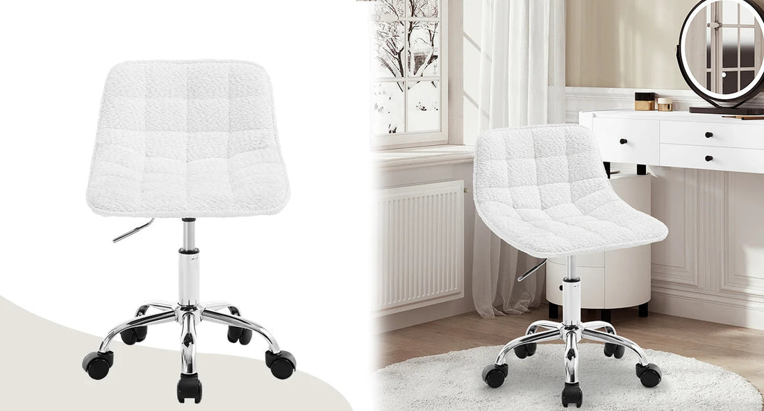 Chaise de bureau sans accoudoirs avec roulette - vente privée 14:771cream;200007763:201336101