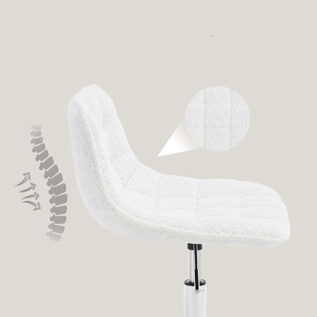 Chaise de bureau sans accoudoirs avec roulette - vente privée 14:771cream;200007763:201336101