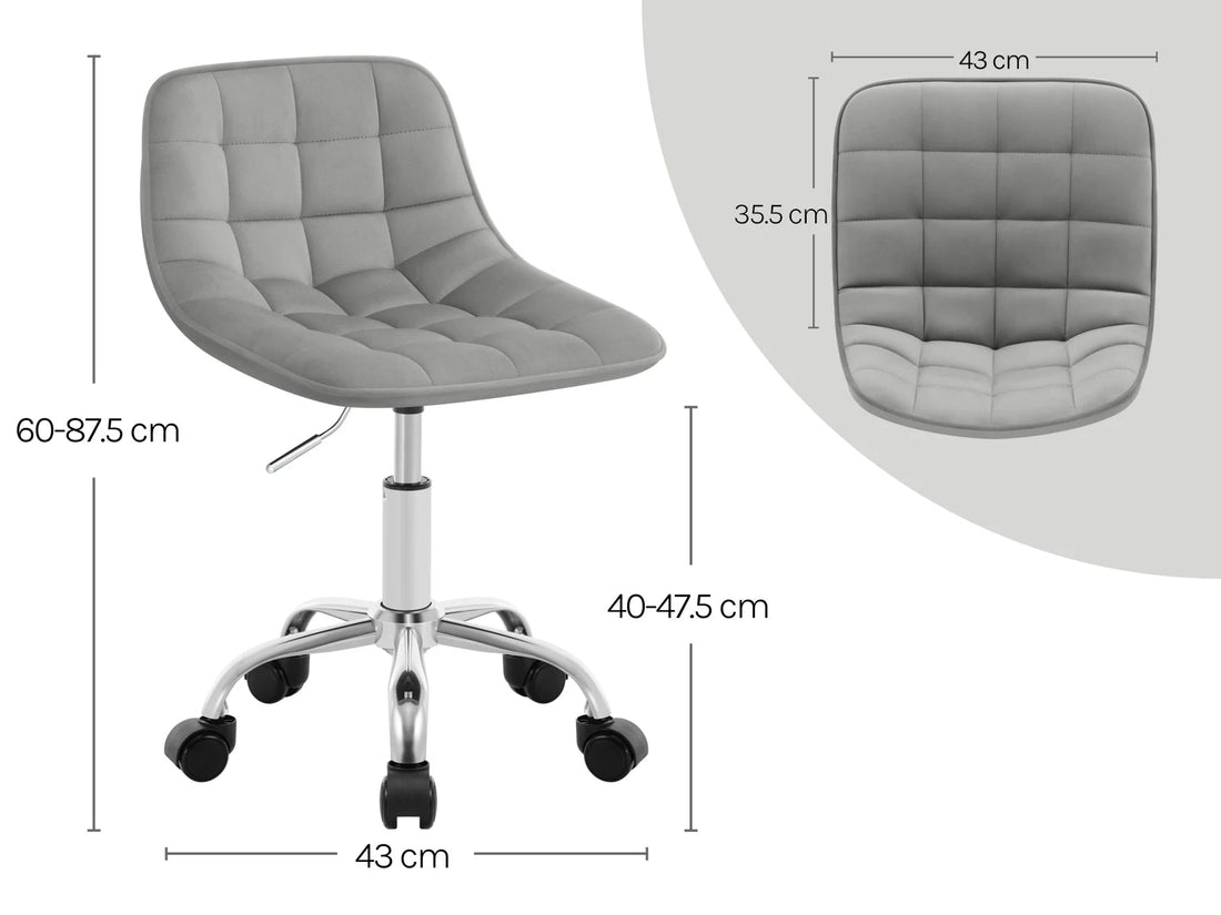 Chaise de bureau sans accoudoirs avec roulette - vente privée 14:771cream;200007763:201336101