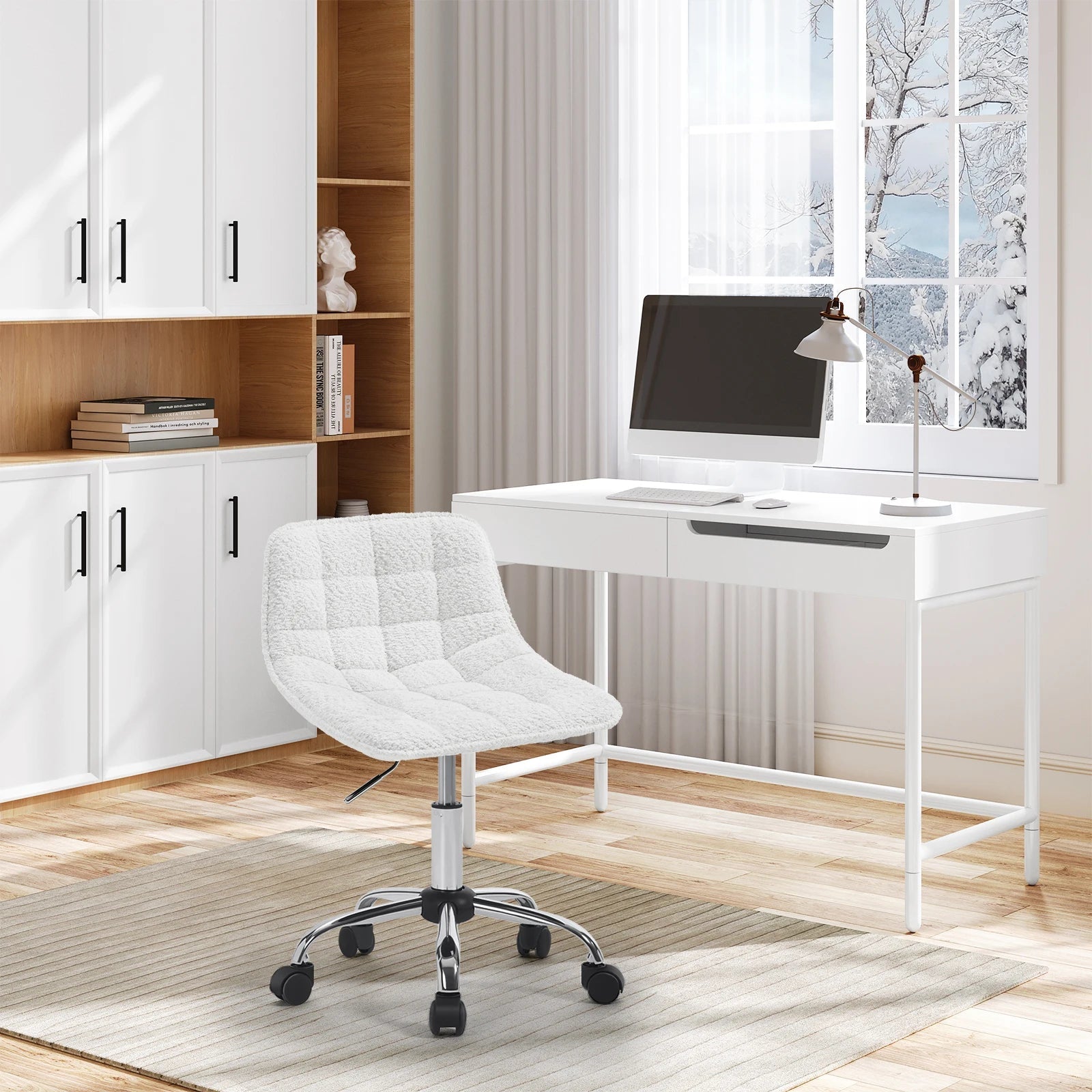 Chaise de bureau sans accoudoirs avec roulette - 14:771cream;200007763:201336101