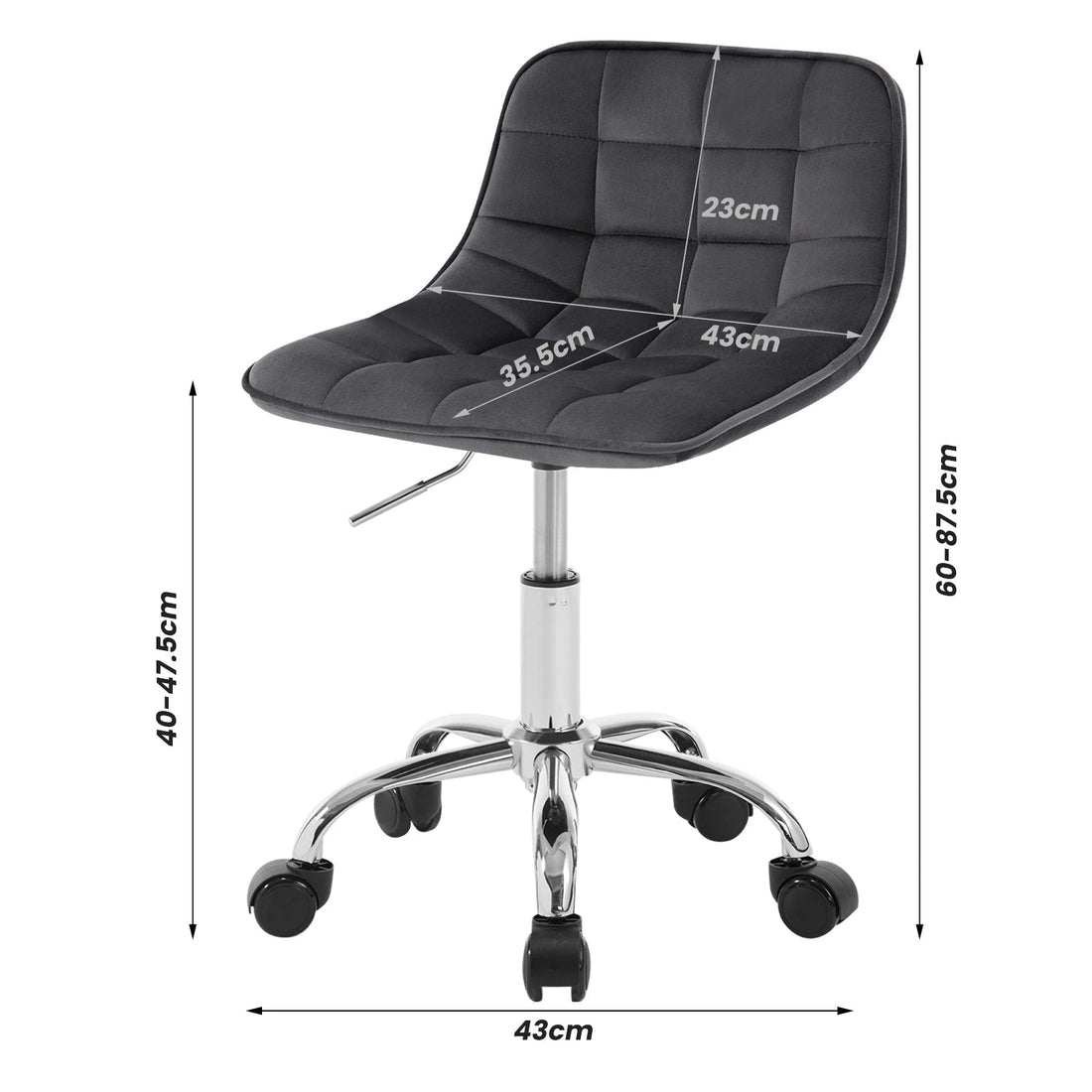 Chaise de bureau sans accoudoirs avec roulette - vente privée 14:771cream;200007763:201336101