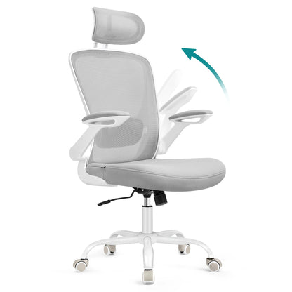 Chaise de bureau vintage avec accoudoirs rabattables - vente privée 14:200844061Gris tourterelle;200007763:201336101