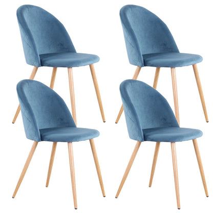 Chaise salle à manger bleu 4 ensemble en velours et pieds métal - vente privée 14:173Blue;200007763:201336101