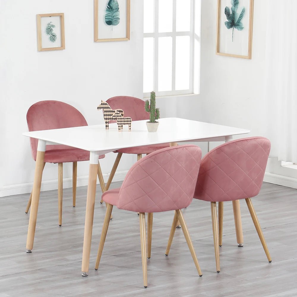 Chaise salle à manger bleu 4 ensemble en velours et pieds métal - vente privée 14:200004889Green;200007763:201336101
