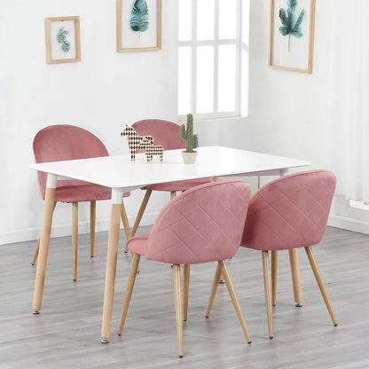 Chaise salle à manger bleu 4 ensemble en velours et pieds métal - vente privée 14:200004889Green;200007763:201336101