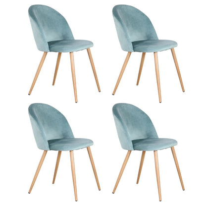 Chaise salle à manger bleu 4 ensemble en velours et pieds métal - vente privée 14:200004889Green;200007763:201336101
