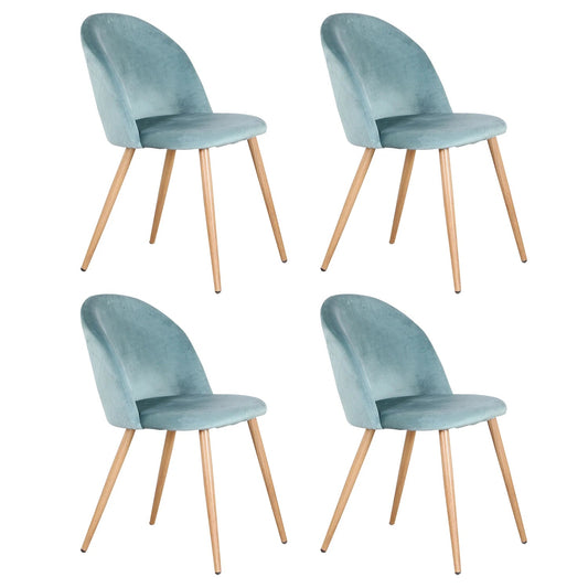 Chaise salle à manger bleu 4 ensemble en velours et pieds métal - vente privée 14:200004889Green;200007763:201336101