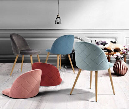 Chaise salle à manger bleu 4 ensemble en velours et pieds métal - vente privée 14:200004889Green;200007763:201336101