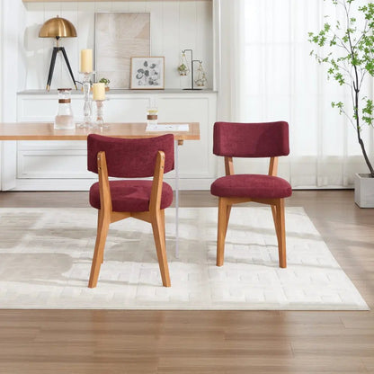 Chaise salle à manger bois moderne 2 ensembles - vente privée 14:173Burgundy 2 pcs;200007763:201336101