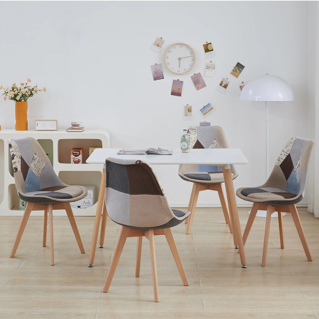 Chaise salle à manger coloré avec pieds en bois 4 pièces ensembles - vente privée 14:10Red;200007763:201336101