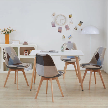 Chaise salle à manger coloré avec pieds en bois 4 pièces ensembles - vente privée 14:10Red;200007763:201336101