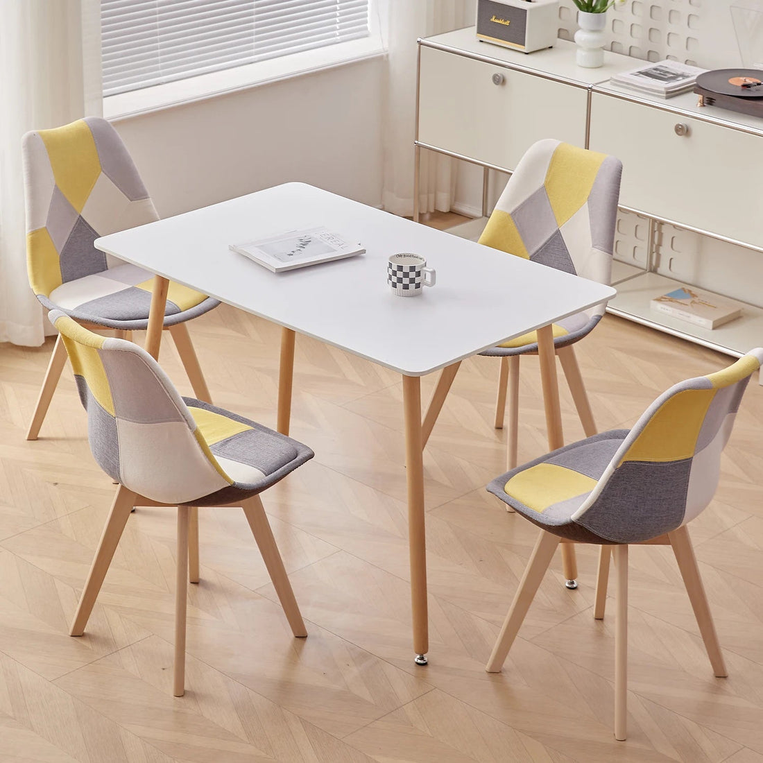 Chaise salle à manger coloré avec pieds en bois 4 pièces ensembles - vente privée 14:10Red;200007763:201336101
