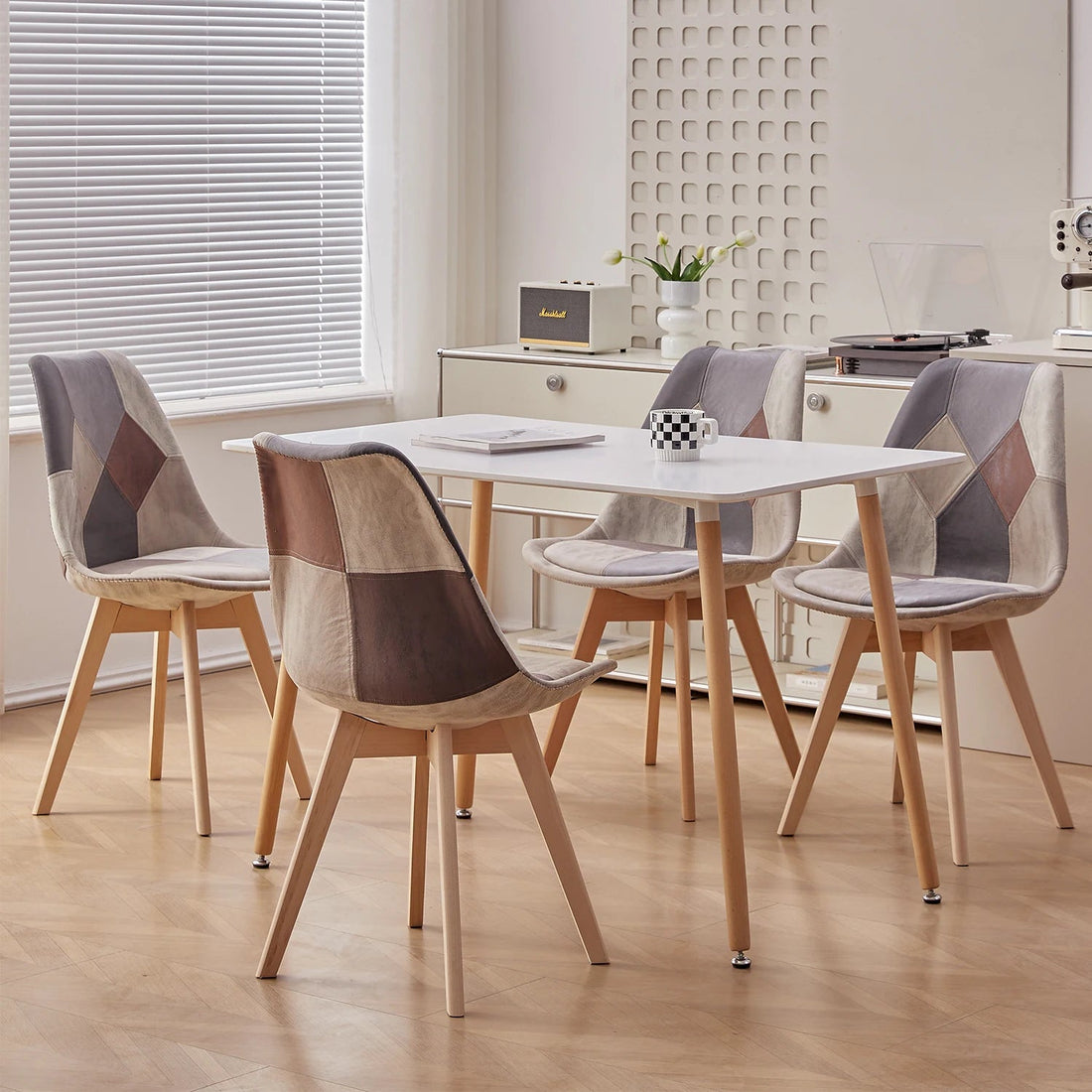 Chaise salle à manger coloré avec pieds en bois 4 pièces ensembles - vente privée 14:10Red;200007763:201336101