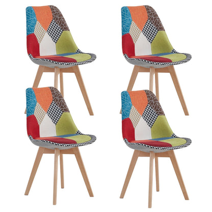 Chaise salle à manger coloré avec pieds en bois 4 pièces ensembles - vente privée 14:10Red;200007763:201336101