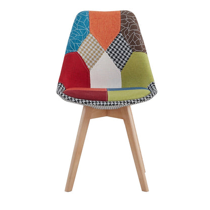 Chaise salle à manger coloré avec pieds en bois 4 pièces ensembles - vente privée 14:10Red;200007763:201336101