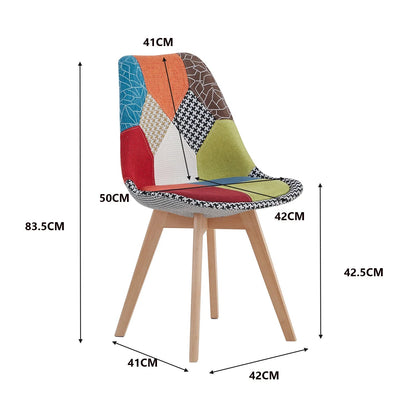 Chaise salle à manger coloré avec pieds en bois 4 pièces ensembles - vente privée 14:10Red;200007763:201336101