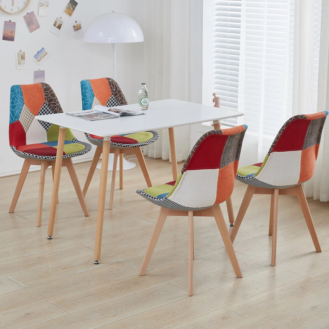 Chaise salle à manger coloré avec pieds en bois 4 pièces ensembles - vente privée 14:10Red;200007763:201336101