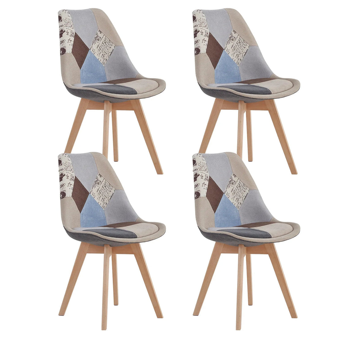Chaise salle à manger coloré avec pieds en bois 4 pièces ensembles - vente privée 14:193Brown;200007763:201336101