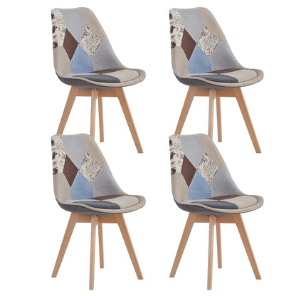 Chaise salle à manger coloré avec pieds en bois 4 pièces ensembles - vente privée 14:193Brown;200007763:201336101