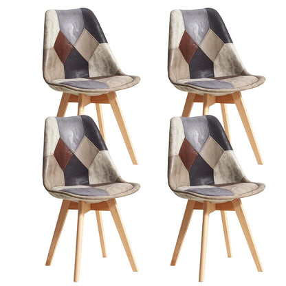 Chaise salle à manger coloré avec pieds en bois 4 pièces ensembles - vente privée 14:200000195PU-Brown;200007763:201336101