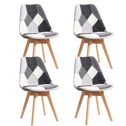 Chaise salle à manger coloré avec pieds en bois 4 pièces ensembles - vente privée 14:200004889Black White Grey;200007763:201336101
