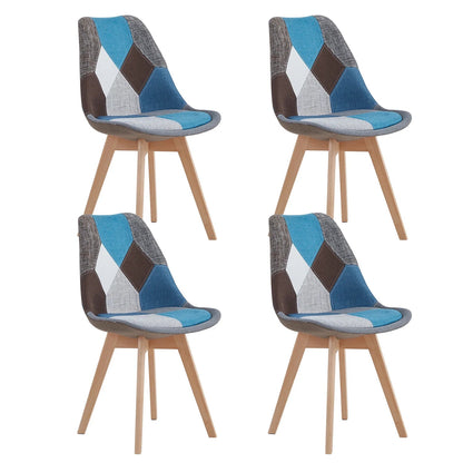 Chaise salle à manger coloré avec pieds en bois 4 pièces ensembles - vente privée 14:365458Blue;200007763:201336101