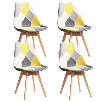 Chaise salle à manger coloré avec pieds en bois 4 pièces ensembles - vente privée 14:366Yellow;200007763:201336101