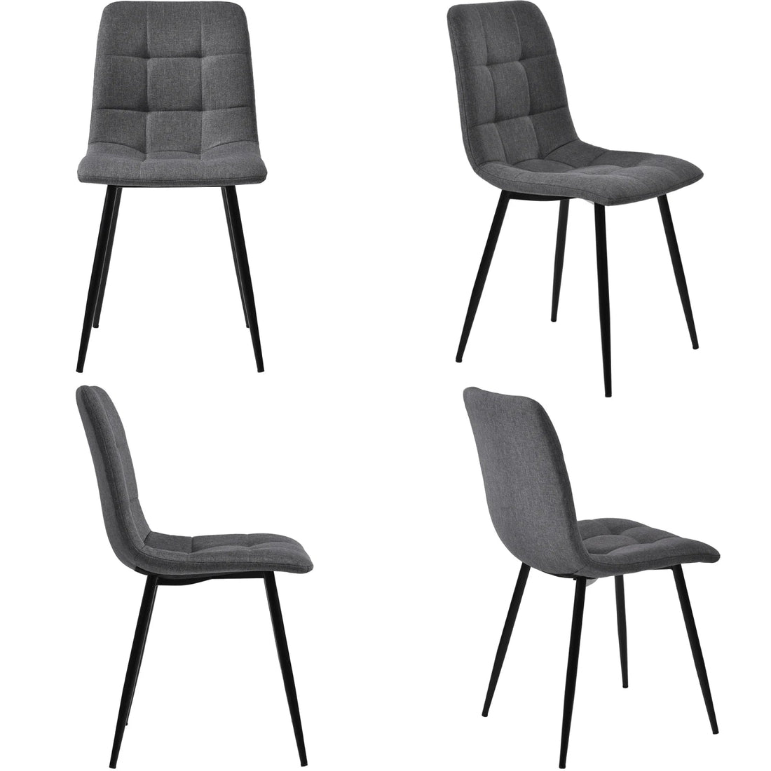 Chaise salle à manger confortable de luxe 4 pièces - vente privée 14:200844061Grey;200007763:201336101