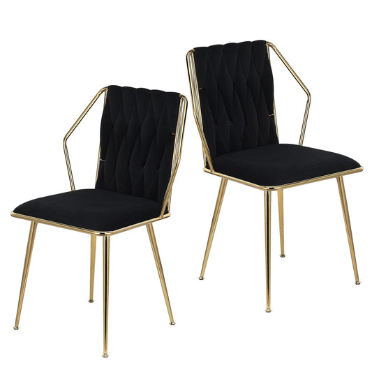 Chaise salle à manger couleur noir lot de 2 pièces avec accoudoirs - vente privée 14:193;200007763:201336101