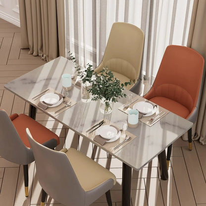 Chaise salle à manger cuir de grande qualité 2 ensembles - vente privée 14:200005536Orange;200007763:201336101