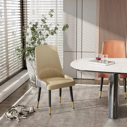 Chaise salle à manger cuir de grande qualité 2 ensembles - vente privée 14:200005536Orange;200007763:201336101