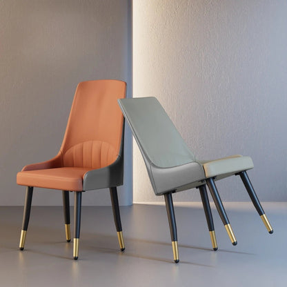 Chaise salle à manger cuir de grande qualité 2 ensembles - vente privée 14:200005536Orange;200007763:201336101