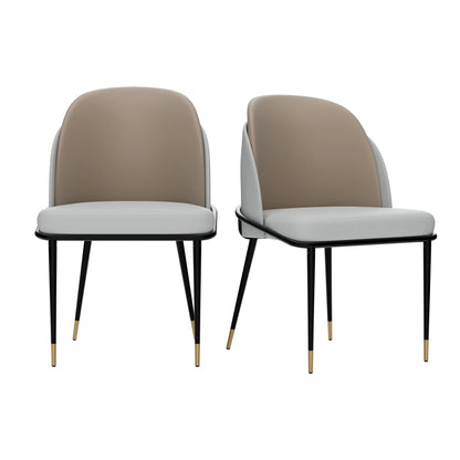 Chaise salle à manger cuir microfibre 2 pièces de luxe - vente privée 14:200844061light gray;200007763:201336101