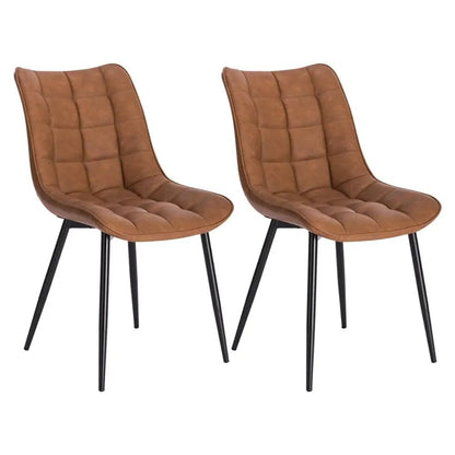 Chaise salle à manger grise en métal 2 ensembles - vente privée 14:173leather light brown;200007763:201336101