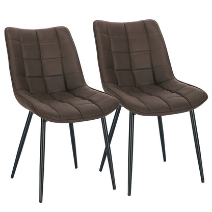 Chaise salle à manger grise en métal 2 ensembles - vente privée 14:200006154fabric dark brown;200007763:201336101