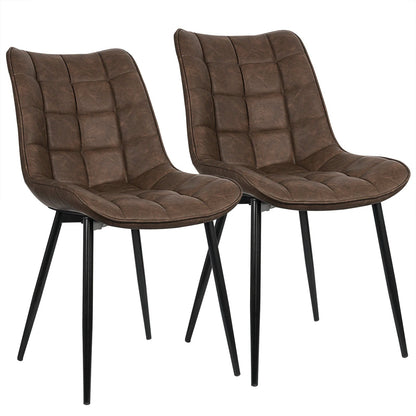 Chaise salle à manger grise en métal 2 ensembles - vente privée 14:365458leather brown;200007763:201336101