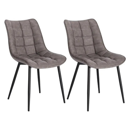 Chaise salle à manger grise en métal 2 ensembles - vente privée 14:365458leather brown;200007763:201336101