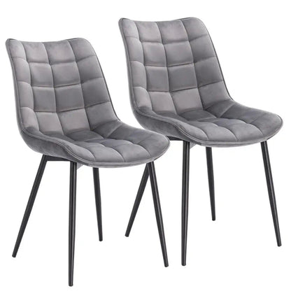 Chaise salle à manger grise en métal 2 ensembles - vente privée 14:365458leather brown;200007763:201336101