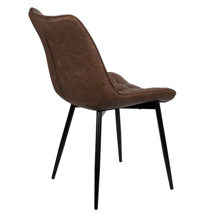 Chaise salle à manger grise en métal 2 ensembles - vente privée 14:365458leather brown;200007763:201336101