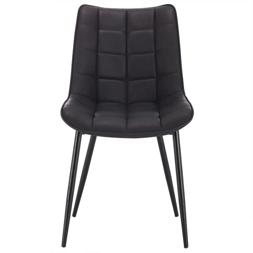 Chaise salle à manger grise en métal 2 ensembles - vente privée 14:365458leather brown;200007763:201336101