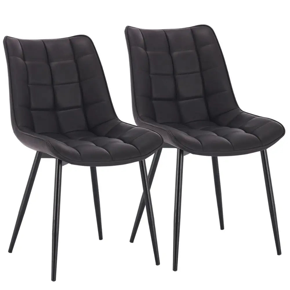 Chaise salle à manger grise en métal 2 ensembles - vente privée 14:365458leather brown;200007763:201336101