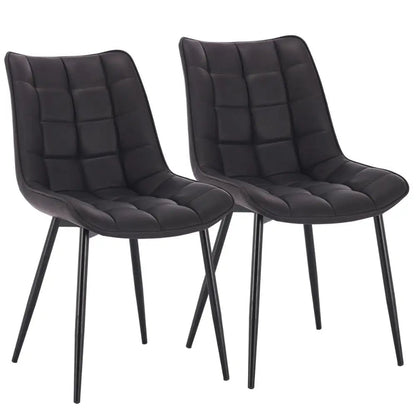 Chaise salle à manger grise en métal 2 ensembles - vente privée 14:365458leather brown;200007763:201336101