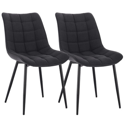 Chaise salle à manger grise en métal 2 ensembles - vente privée 14:496linen dark grey;200007763:201336101