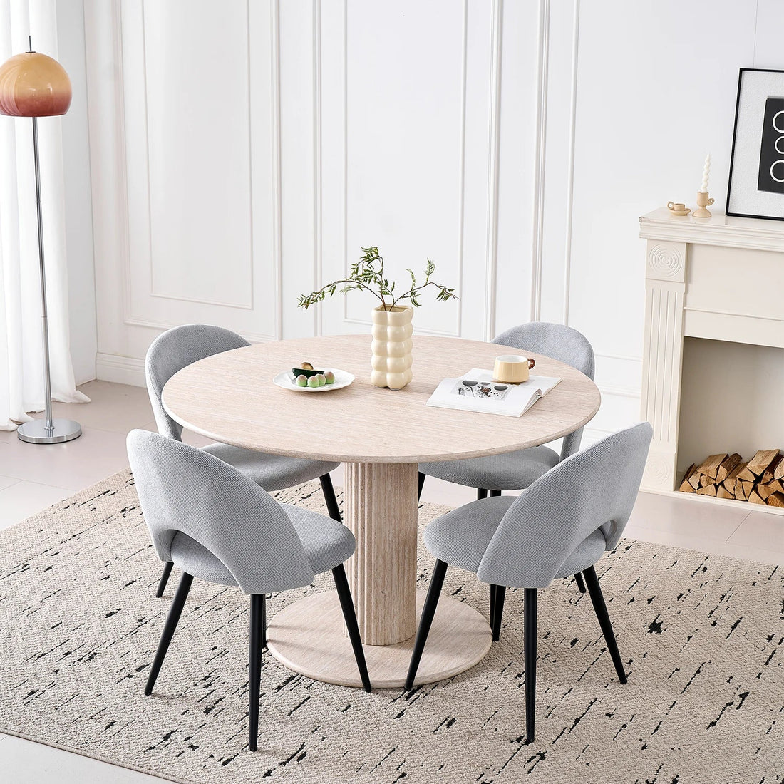 Chaise salle à manger lot de 4 à dossier creux - vente privée 14:173Blue;200007763:201336101