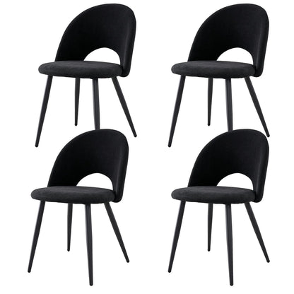 Chaise salle à manger lot de 4 à dossier creux - vente privée 14:193Black;200007763:201336101