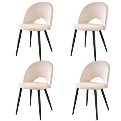 Chaise salle à manger lot de 4 à dossier creux - vente privée 14:29White;200007763:201336101