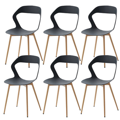 Chaise salle à manger lot de 6 ensembles en plastique moderne - vente privée 14:193Black;200007763:201336101